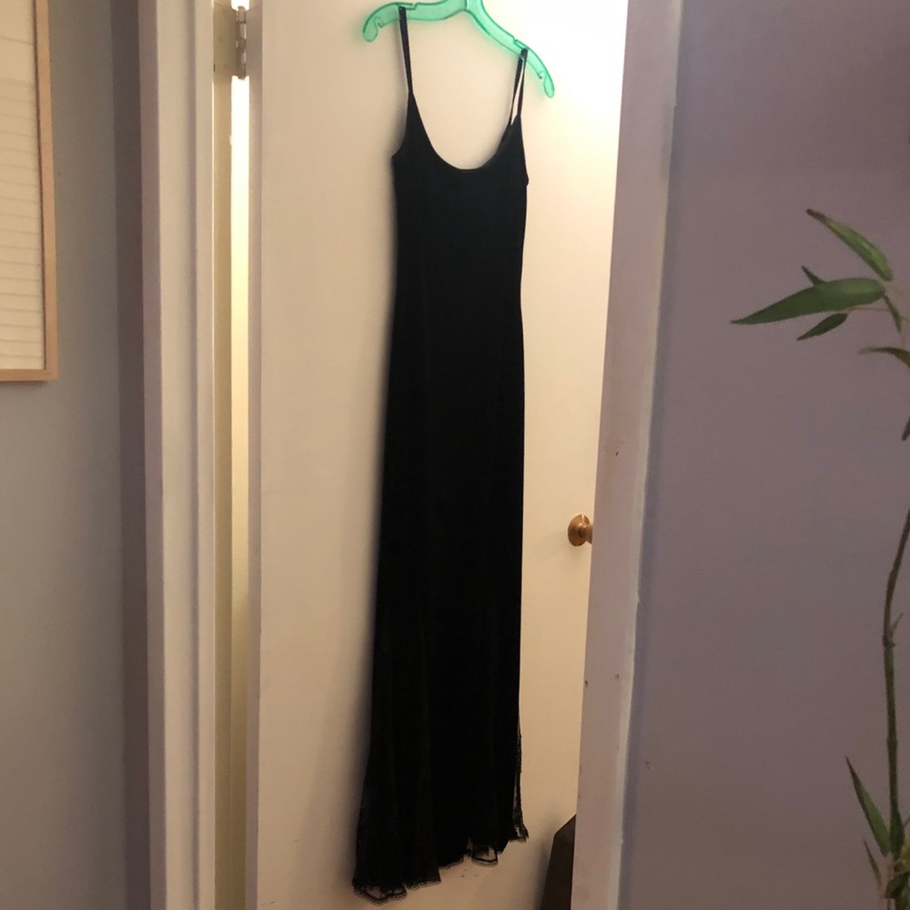 Designer Black Velvet feel Special Occasion Dress